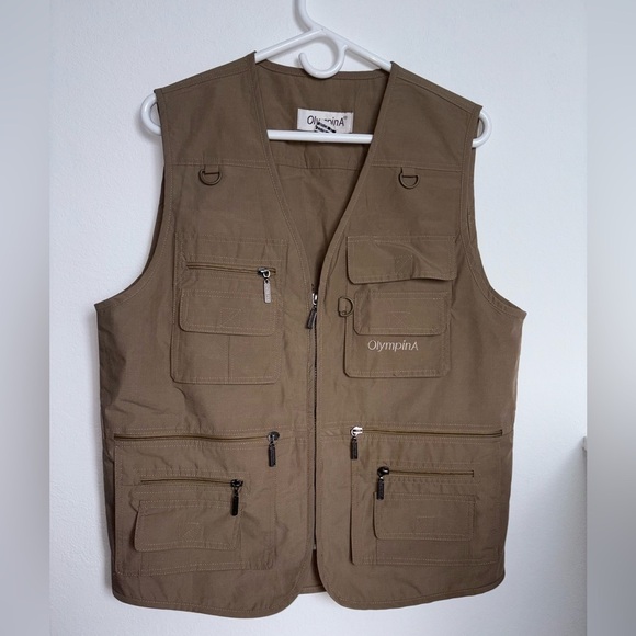 Men's Multiple Pockets Outdoor Fishing Vest Retro Durable Work - Picture 3 of 17